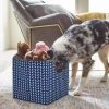 Frisco Square Collapsible Pet Toy Storage Bin, Navy Herringbone -Frisco Sales 2024 250566 MAIN. SY630 V1615242445