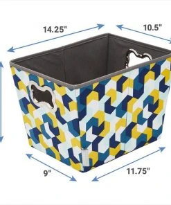 Frisco Rectangle Collapsible Pet Toy Storage Bin, Yellow Geometric -Frisco Sales 2024 250578 PT2. SY630 V1613774487