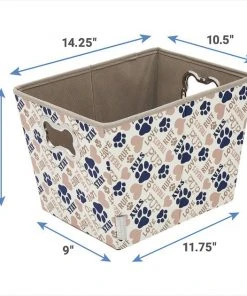 Frisco Rectangle Collapsible Pet Toy Storage Bin, Tan Novelty Paws -Frisco Sales 2024 250581 PT2. SY630 V1613773601
