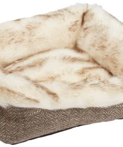 Frisco Fur Cuffed Rectangle Cuddler Cat & Dog Bolster Bed -Frisco Sales 2024 251910 PT2. SY630 V1615524539