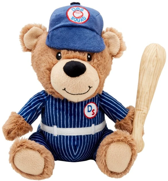 Frisco Baseball Bear Plush Squeaky Dog Toy, Blue 3 Frisco Baseball Bear Plush Squeaky Dog Toy, Blue