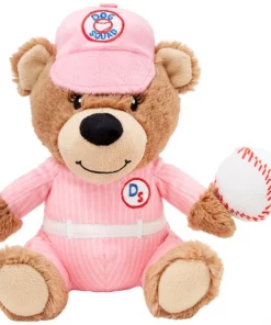 Frisco Baseball Bear Plush Squeaky Dog Toy, Pink