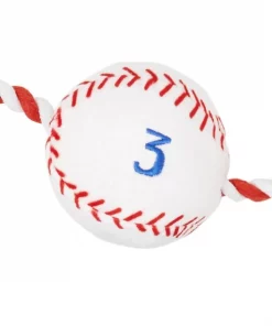 Frisco Baseball Plush with Rope Dog Toy