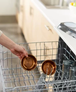 Frisco Copper Stainless Steel Double Dog & Cat Bowls with Black Marble Stand, 0.75 Cups -Frisco Sales 2024 253058 PT7. SY630 V1616595501