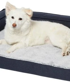Frisco Faux Felt Orthopedic Corner Sofa Bolster Dog Bed w/Removable Cover -Frisco Sales 2024 255188 PT2. SY630 V1616074034