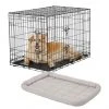 Frisco Fold & Carry Double Door Collapsible Wire Dog Crate, 36 inch & Frisco Gray Basket Weave Dog Crate Mat, 36-in -Frisco Sales 2024 255481 MAIN. SY630 V1604078424