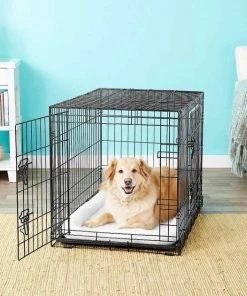 Frisco Fold & Carry Double Door Collapsible Wire Dog Crate, 36 inch & Frisco Gray Basket Weave Dog Crate Mat, 36-in -Frisco Sales 2024 255481 PT2. SY630 V1604081325