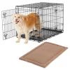 Frisco Heavy Duty Fold & Carry Double Door Collapsible Wire Dog Crate & Frisco Micro Terry Dog Crate Mat, Taupe -Frisco Sales 2024 255535 MAIN. SY630 V1604073129
