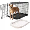 Frisco Heavy Duty Fold & Carry Single Door Collapsible Wire Dog Crate & Frisco Quilted Dog Crate Mat, Ivory -Frisco Sales 2024 255555 MAIN. SY630 V1603545087