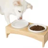 Frisco Ceramic Dog & Cat Double Diner with Elevated Wood Stand, 1.87 Cups -Frisco Sales 2024 256052 MAIN. SY630 V1616074701