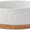 Frisco Round Meow Non-skid Ceramic Cat Bowl with Wood Base, 1.25 cups 1 Frisco Round Meow Non-skid Ceramic Cat Bowl with Wood Base, 1.25 cups -Frisco Sales 2024 256078 MAIN. SY630 V1615299727