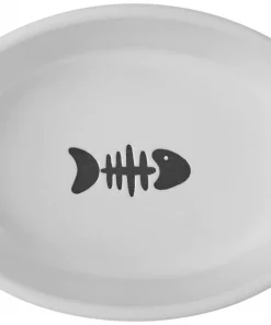 Frisco Oval Meow Non-skid Ceramic Cat Bowl with Wood Base, 1 Cup -Frisco Sales 2024 256080 PT4. SY630 V1615311695