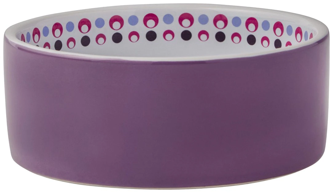 Frisco Kaleidoscope Pattern Non-skid Ceramic Cat Dish, Purple, 1.62 Cup 3 Frisco Kaleidoscope Pattern Non-skid Ceramic Cat Dish, Purple, 1.62 Cup