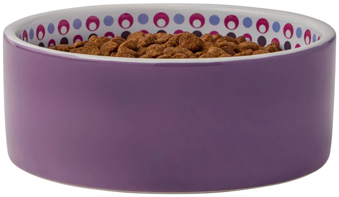 Frisco Kaleidoscope Pattern Non-skid Ceramic Cat Dish, Purple, 1.62 Cup 6 Frisco Kaleidoscope Pattern Non-skid Ceramic Cat Dish, Purple, 1.62 Cup - Image 4