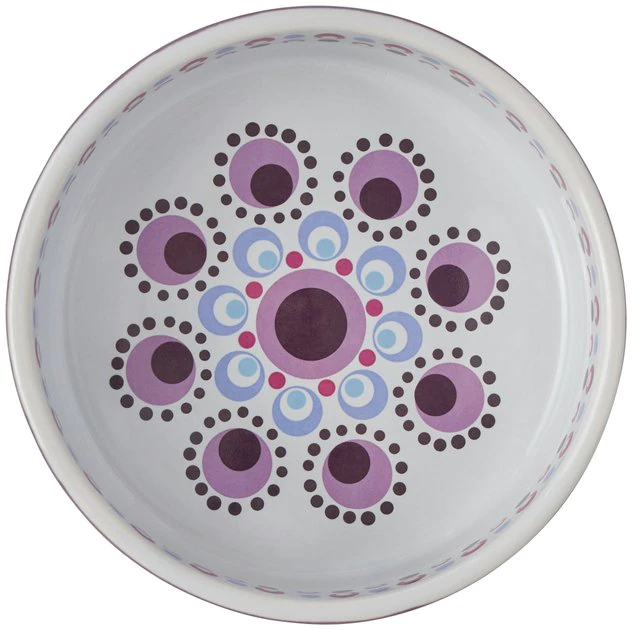 Frisco Kaleidoscope Pattern Non-skid Ceramic Cat Dish, Purple, 1.62 Cup 7 Frisco Kaleidoscope Pattern Non-skid Ceramic Cat Dish, Purple, 1.62 Cup - Image 5