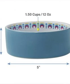 Frisco Kaleidoscope Pattern Non-skid Ceramic Cat Dish, Blue, 1.62 Cups -Frisco Sales 2024 256094 PT1. SY630 V1616697151