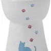 Frisco Cat Print Non-skid Elevated Ceramic Cat Bowl, Tall