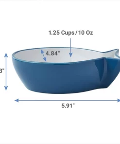 Frisco Fish Shaped Non-skid Ceramic Cat Bowl, 1.37 Cups -Frisco Sales 2024 256111 PT2. SY630 V1616697595