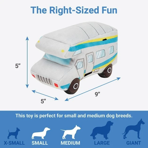 Frisco Road Trip Camper Van Plush Squeaky Dog Toy 4 Frisco Road Trip Camper Van Plush Squeaky Dog Toy - Image 2