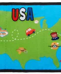 Frisco Road Trip Foldable Map Flat Plush Squeaky Dog Toy