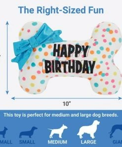 Frisco Birthday Reversible Plush Bone Squeaky Dog Toy -Frisco Sales 2024 264432 PT1. SY630 V1622563937