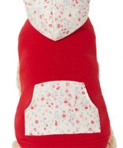 Frisco Floral Accent Dog & Cat Hoodie, Red -Frisco Sales 2024 268042 PT2. SY630 V1637683621