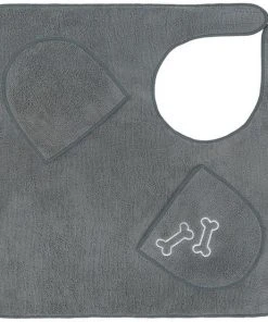 Frisco Embroidered Pawprint Microfiber Dog Bath Cape Towel