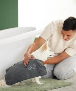 Frisco Embroidered Pawprint Microfiber Dog Bath Cape Towel -Frisco Sales 2024 269036 PT5. SY630 V1624553138