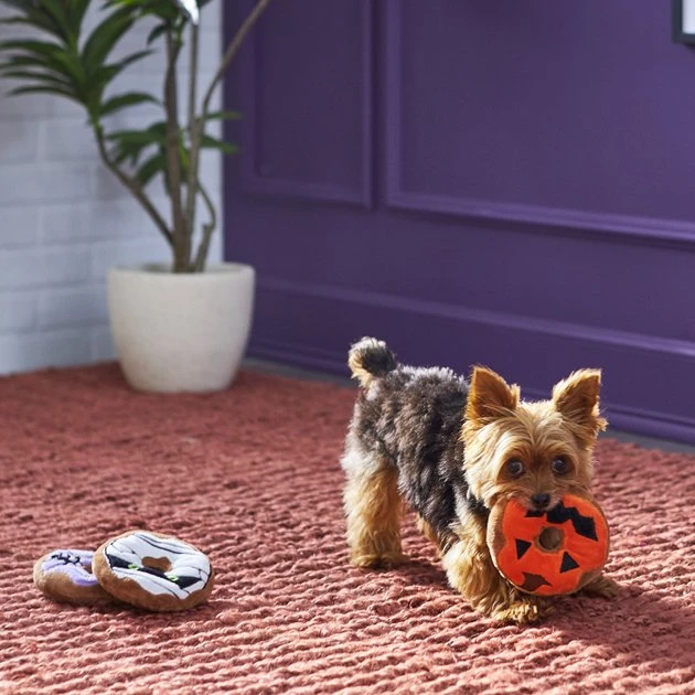 Frisco Halloween Donuts Plush Squeaky Dog Toy, 3 count 5 Frisco Halloween Donuts Plush Squeaky Dog Toy, 3 count - Image 3