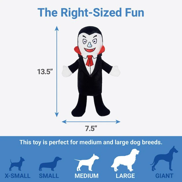 Frisco Vampire Bottle Cruncher Plush Squeaky Dog Toy 4 Frisco Vampire Bottle Cruncher Plush Squeaky Dog Toy - Image 2