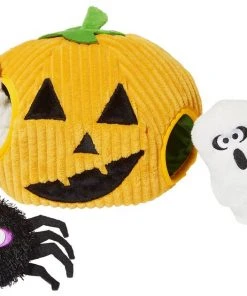 Frisco Halloween Jack-o-Lantern Hide & Seek Puzzle Plush Squeaky Dog Toy