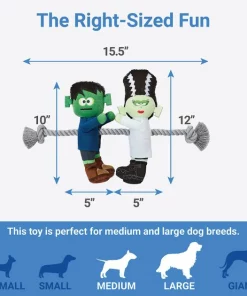 Frisco Frankenstein & Bride Plush with Rope Squeaky Dog Toy -Frisco Sales 2024 270496 PT1. SY630 V1626284487