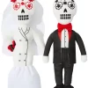 Frisco Sugar Skull Bride & Groom Plush Squeaky Dog Toy, 2 count