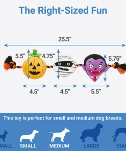 Frisco Halloween Haunted Friends Plush with Rope Squeaky Dog Toy -Frisco Sales 2024 270500 PT1. SY630 V1626284179