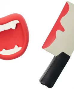 Frisco Halloween Vampire Teeth & Knife Latex Squeaky Dog Toy, 2 count