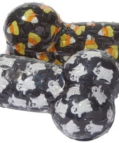 Frisco Halloween Candy Corn & Ghosts TPR Bone Squeaky Dog Toy, 2 count