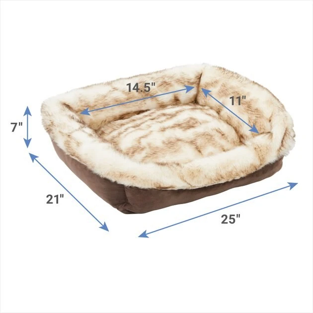 Frisco Faux Fur Rectangular Bolster Cat & Dog Bed 4 Frisco Faux Fur Rectangular Bolster Cat & Dog Bed - Image 2