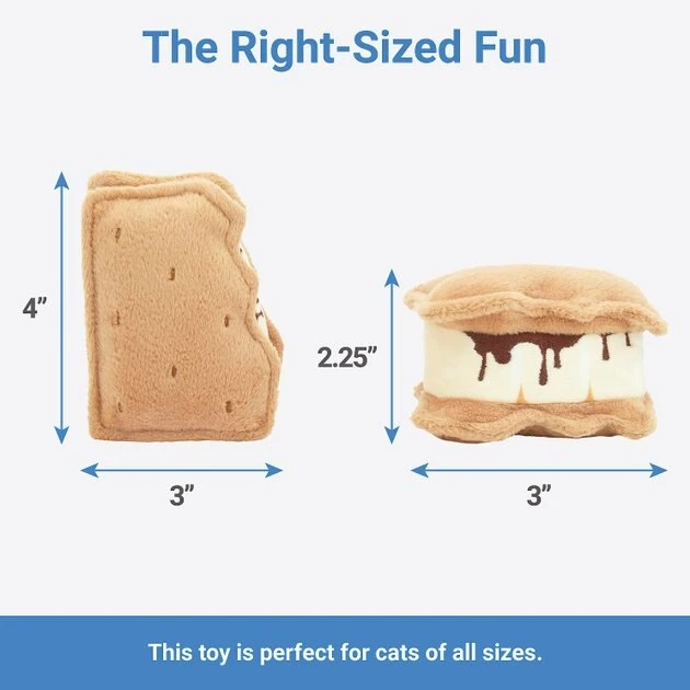 Frisco Camping S'mores Plush Cat Toy with Catnip, 2 count 4 Frisco Camping S'mores Plush Cat Toy with Catnip, 2 count - Image 2