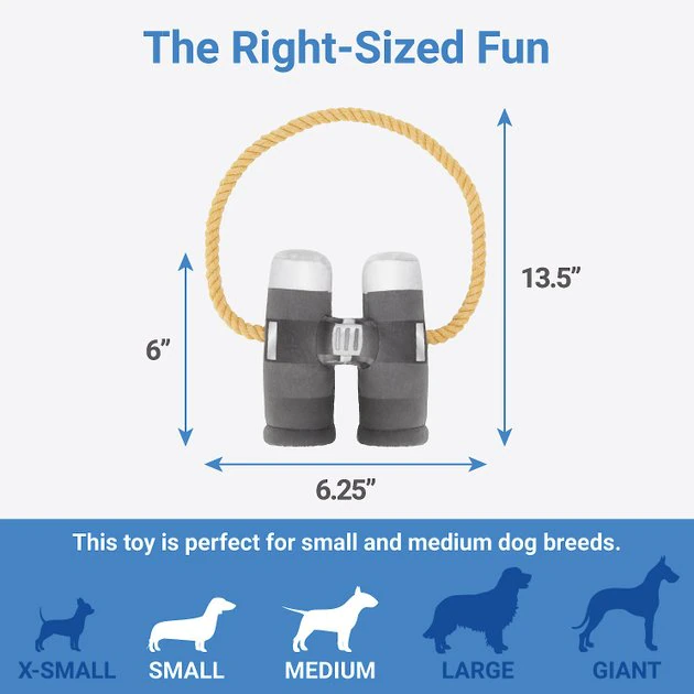 Frisco Camping Binoculars Plush with Rope Squeaky Dog Toy 4 Frisco Camping Binoculars Plush with Rope Squeaky Dog Toy - Image 2