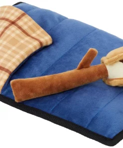 Frisco Camping Smores & Sleeping Bag Flat Plush Squeaky Dog Toy, 2 count