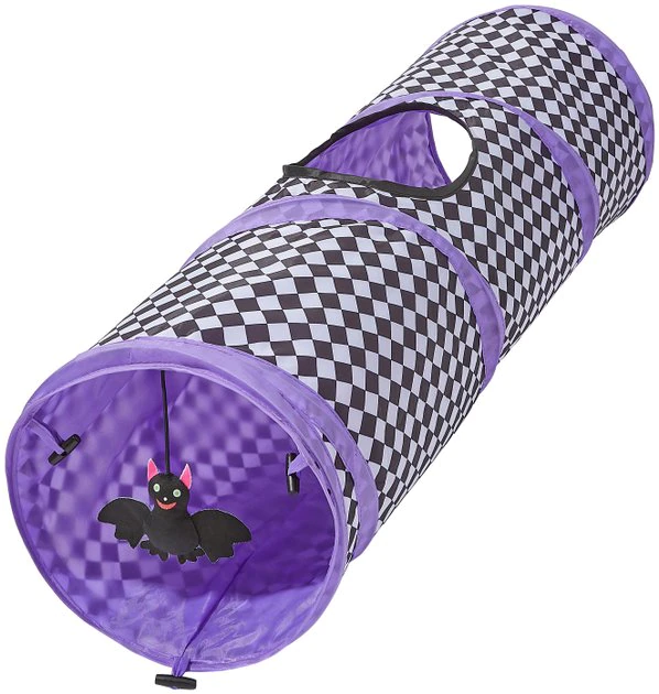 Frisco Halloween Checkered Foldable Play Tunnel Cat Toy with Catnip 3 Frisco Halloween Checkered Foldable Play Tunnel Cat Toy with Catnip
