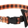 Frisco Halloween Plaid Dog Collar with Bow