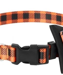 Frisco Halloween Plaid Dog Collar with Bow