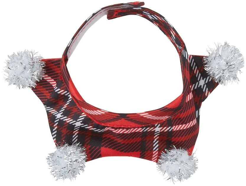 Frisco Red Plaid Guinea Pig Ruffle Collar with Pom Poms, One Size 5 Frisco Red Plaid Guinea Pig Ruffle Collar with Pom Poms, One Size - Image 3