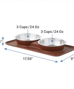 Frisco Double Stainless Steel Dog & Cat Bowl with Silicone Mat -Frisco Sales 2024 277551 PT1. SY630 V1628862093
