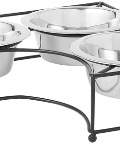 Frisco Straight Triple Corner Feeder Dog & Cat Stainless Steel Bowl