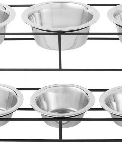 Frisco Straight Triple Feeder Stainless Steel Dog & Cat Bowl -Frisco Sales 2024 277568 PT5. SY630 V1627936036