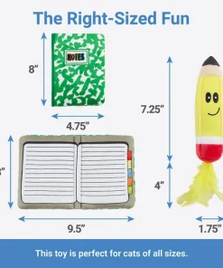 Frisco Notebook & Pencil Plush Cat Toy with Catnip, 2 count -Frisco Sales 2024 279411 PT1. SY630 V1629824478