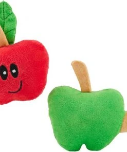 Frisco Teacher's Apple Plush Cat Toy with Catnip, 2 count