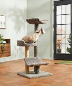 Frisco 45-in Real Carpet Cat Tree, Gray